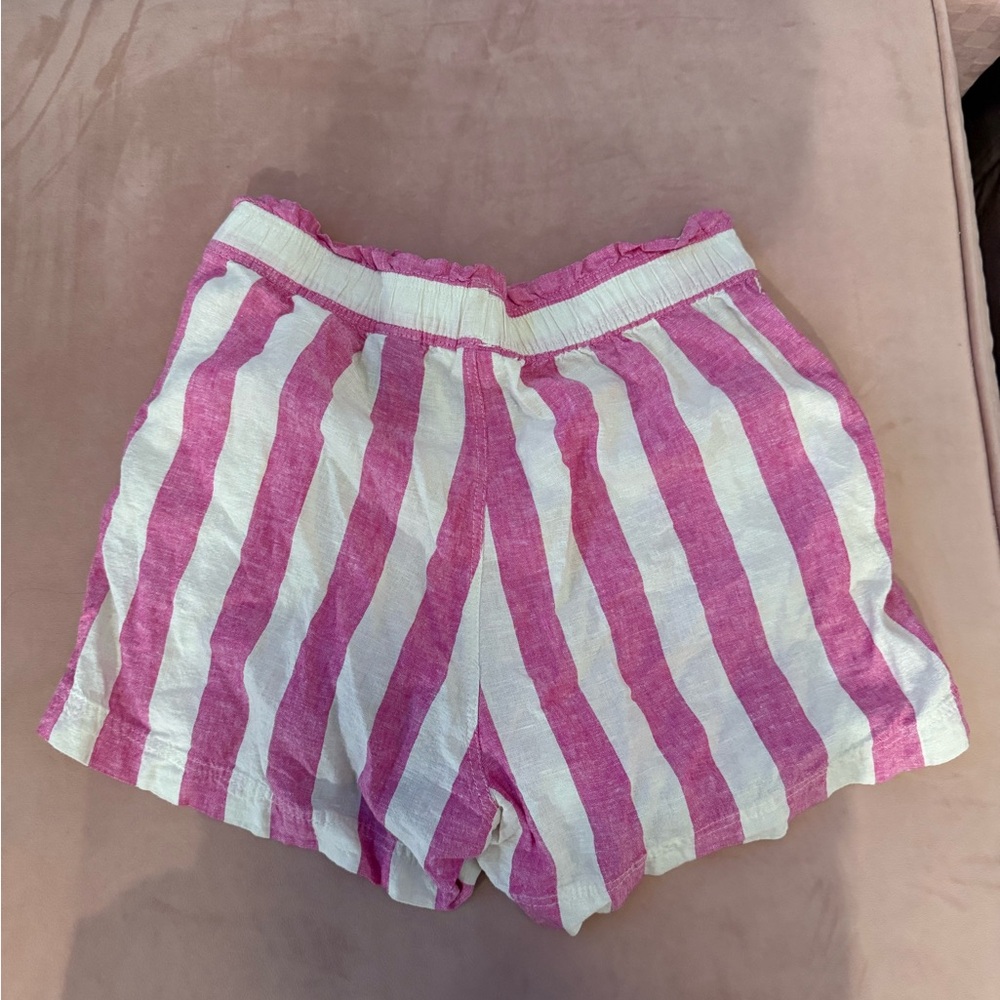 H&M linen pink stripe shorts